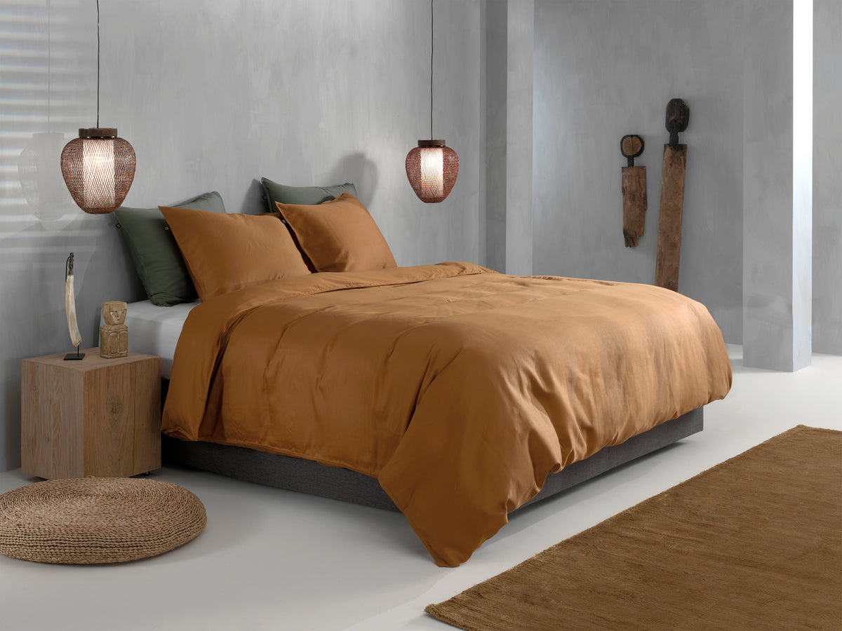 Zohome Dekbedovertrek Satinado Cognac Brown - 100% Katoen-Satijn
