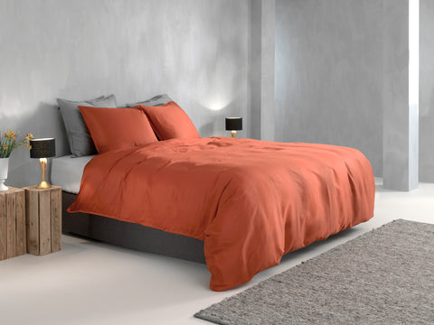 Zohome Dekbedovertrek Satinado Copper Orange - 100% Katoen-Satijn