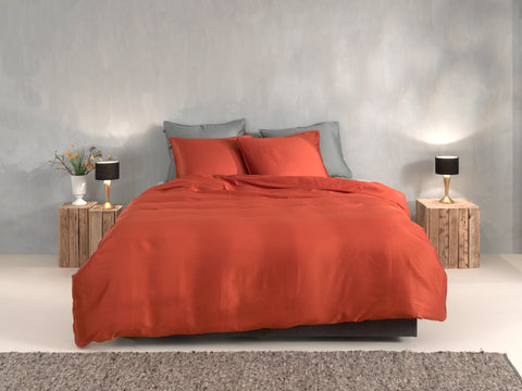 Zohome Dekbedovertrek Satinado Copper Orange - 100% Katoen-Satijn