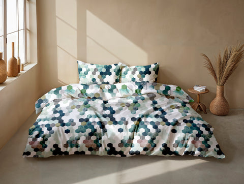 Zohome Dekbedovertrek Esagona Green - 100% Microvezel