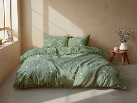 Zohome Dekbedovertrek Hedra Green - 100% Katoen-Flanel