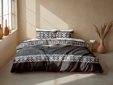 Zohome Dekbedovertrek Anika Grey - 100% Katoen-Flanel