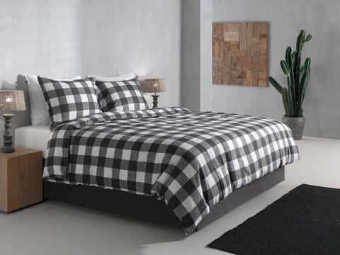 Zohome Dekbedovertrek Quattro di Lino Dark Grey - 100% Katoen