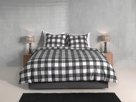 Zohome Dekbedovertrek Quattro di Lino Dark Grey - 100% Katoen