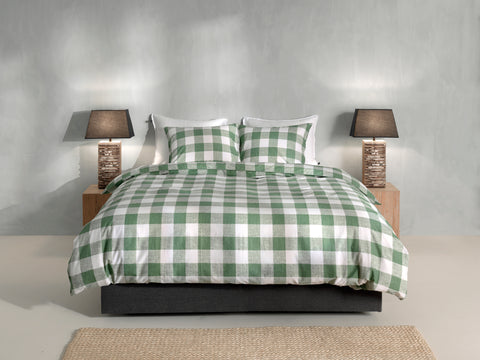 Zohome Dekbedovertrek Quattro di Lino Moss Green - 100% Katoen