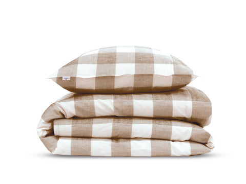 Zohome Dekbedovertrek Quattro di Lino Sandy Beige - 100% Katoen