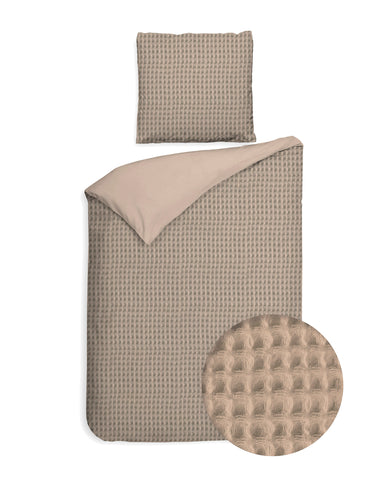 Heckettlane Dekbedovertrek Vafala Pale Khaki - 100% Katoen-Percale