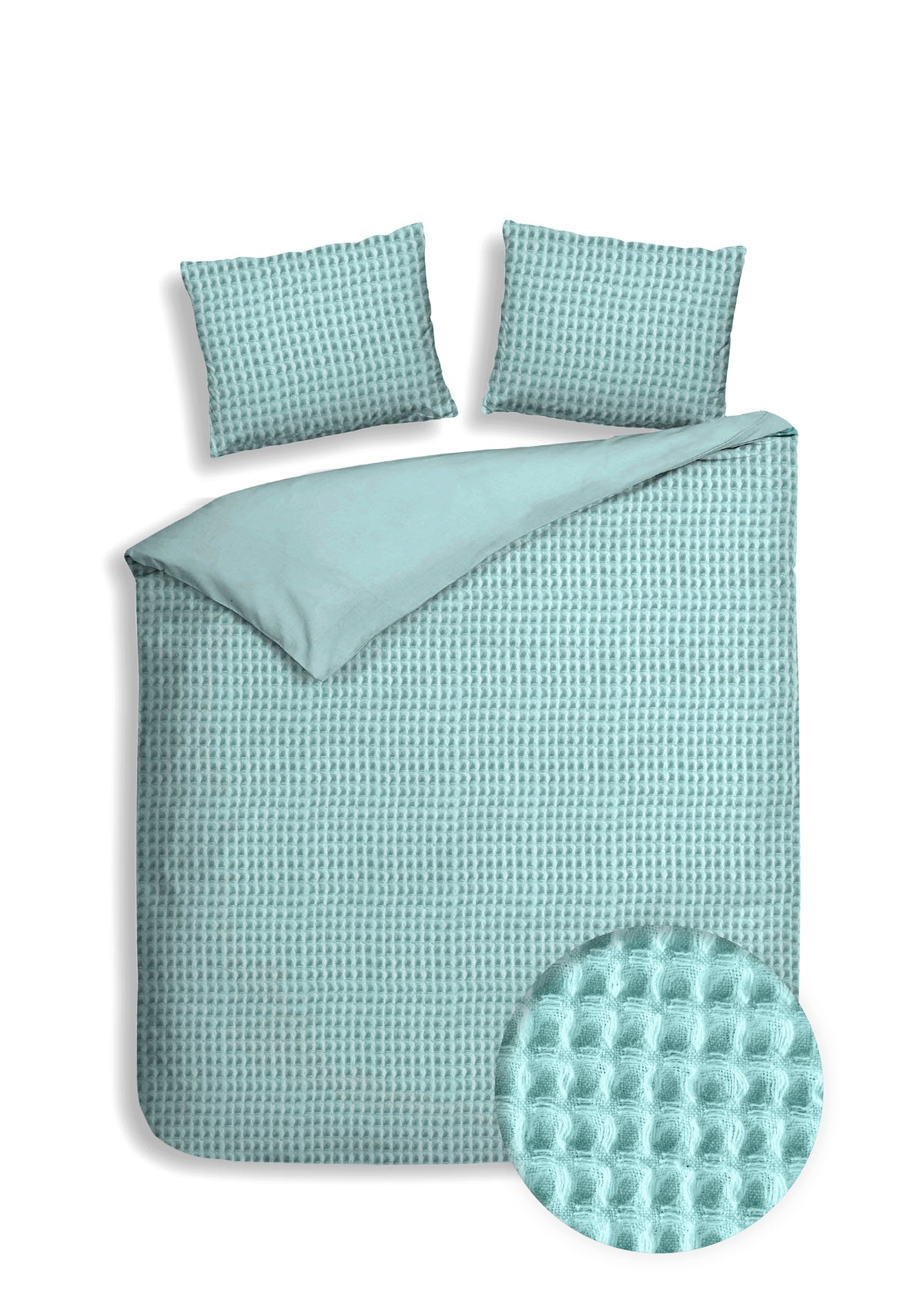 Heckettlane Dekbedovertrek Vafala Sky Blue - 65% gerecycled katoen, 35% andere vezels