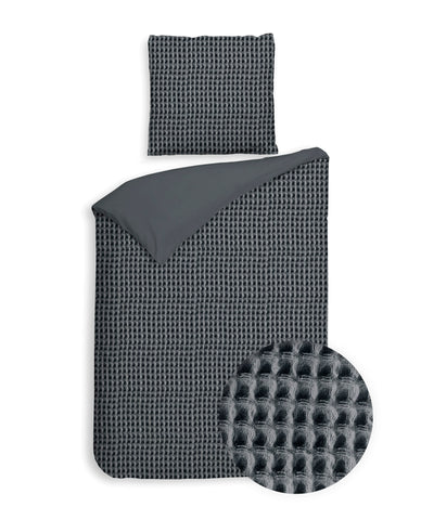 Heckettlane Dekbedovertrek Vafala Steel Grey - 100% Katoen-Percale