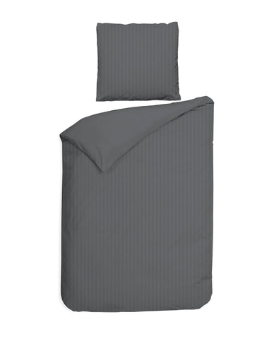 Heckettlane Dekbedovertrek Banda Classic Anthracite - 100% Katoen-Satijn