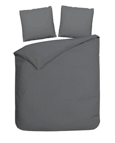 Heckettlane Dekbedovertrek Banda Classic Anthracite - 100% Katoen-Satijn