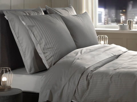 Heckettlane Dekbedovertrek Banda Glacier Grey - 100% Katoen-Satijn