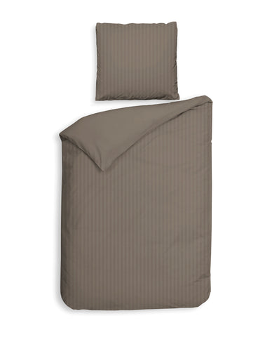 Heckettlane Dekbedovertrek Banda Taupe Grey - 100% Katoen-Satijn