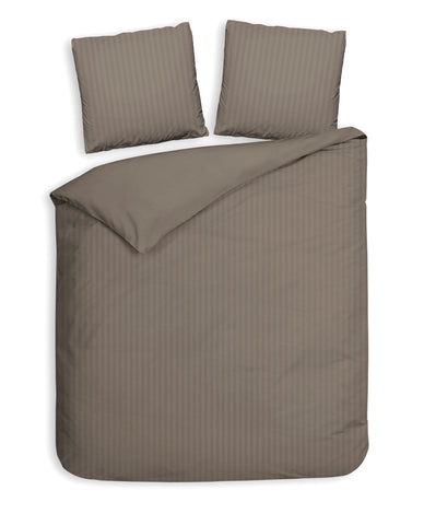Heckettlane Dekbedovertrek Banda Taupe Grey - 100% Katoen-Satijn