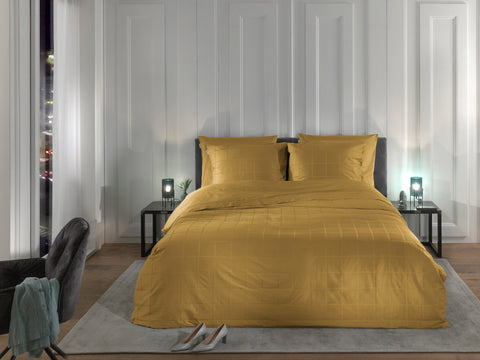 Heckettlane Dekbedovertrek Diamante Amber Gold - 100% Katoen-Satijn
