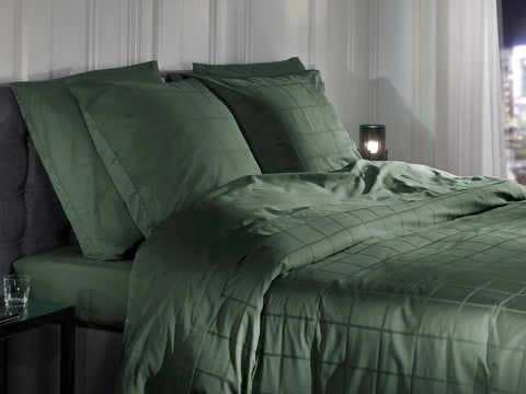 Heckettlane Dekbedovertrek Diamante Calla Green - 100% Katoen-Satijn