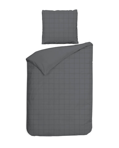 Heckettlane Dekbedovertrek Diamante Classic Anthracite - 100% Katoen-Satijn