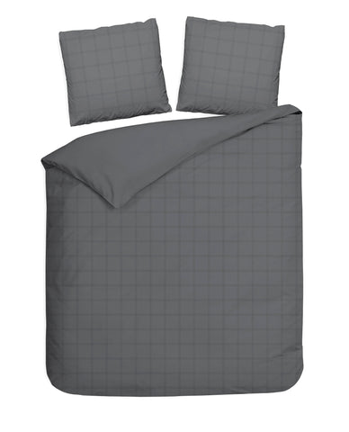 Heckettlane Dekbedovertrek Diamante Classic Anthracite - 100% Katoen-Satijn