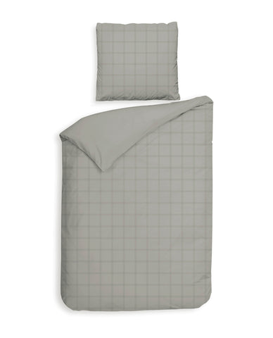 Heckettlane Dekbedovertrek Diamante Cloud Grey - 100% Katoen-Satijn