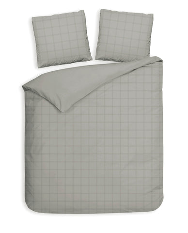 Heckettlane Dekbedovertrek Diamante Cloud Grey - 100% Katoen-Satijn