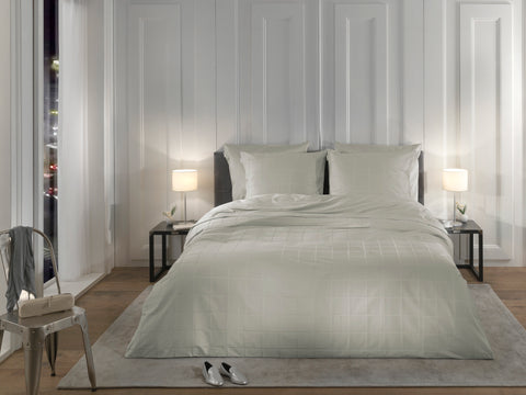 Heckettlane Dekbedovertrek Diamante Cloud Grey - 100% Katoen-Satijn