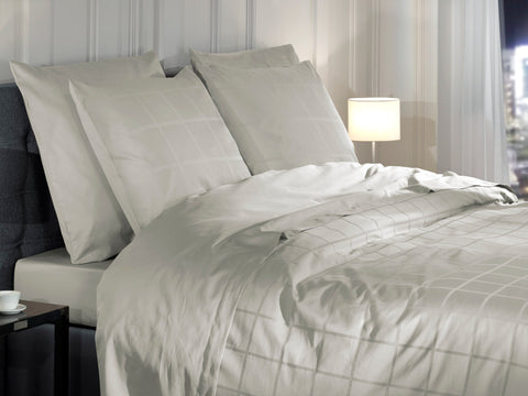 Heckettlane Dekbedovertrek Diamante Cloud Grey - 100% Katoen-Satijn