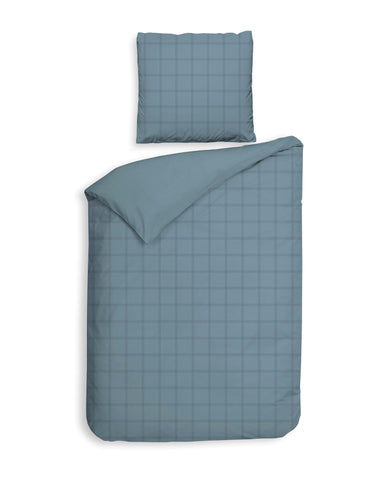 Heckettlane Dekbedovertrek Diamante Colonial Blue - 100% Katoen-Satijn