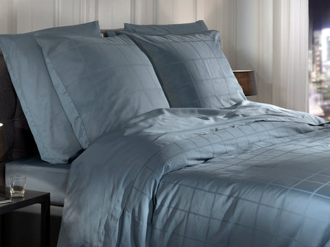 Heckettlane Dekbedovertrek Diamante Colonial Blue - 100% Katoen-Satijn