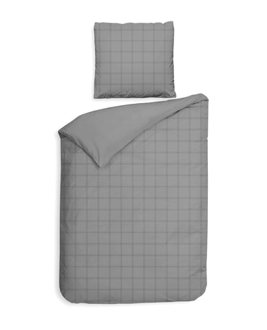 Heckettlane Dekbedovertrek Diamante Glacier Grey - 100% Katoen-Satijn