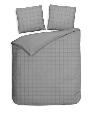 Heckettlane Dekbedovertrek Diamante Glacier Grey - 100% Katoen-Satijn