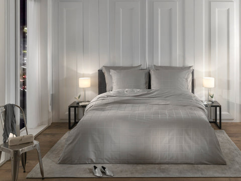 Heckettlane Dekbedovertrek Diamante Glacier Grey - 100% Katoen-Satijn