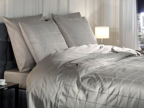 Heckettlane Dekbedovertrek Diamante Glacier Grey - 100% Katoen-Satijn