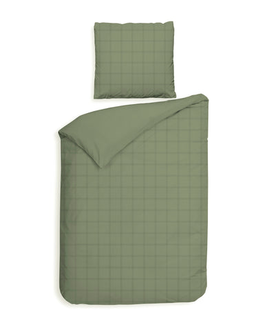 Heckettlane Dekbedovertrek Diamante Laurel Green - 100% Katoen-Satijn