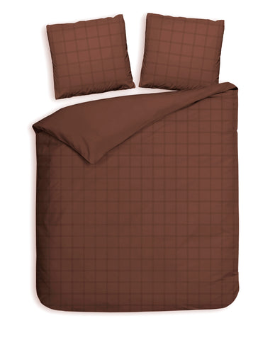 Heckettlane Dekbedovertrek Diamante Marsala Brown - 100% Katoen-Satijn