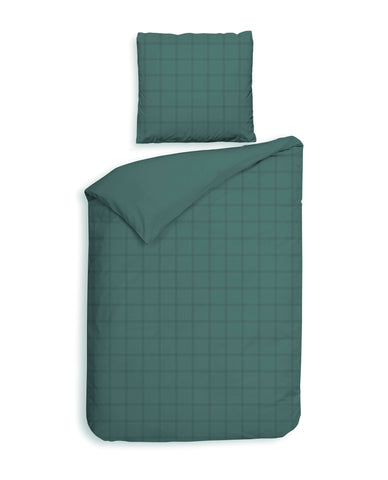 Heckettlane Dekbedovertrek Diamante Mineral Green - 100% Katoen-Satijn