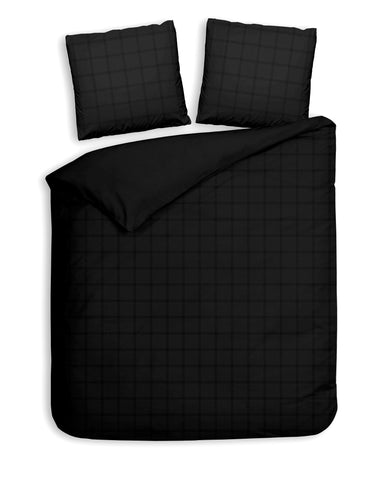 Heckettlane Dekbedovertrek Diamante Moonless Black - 100% Katoen-Satijn