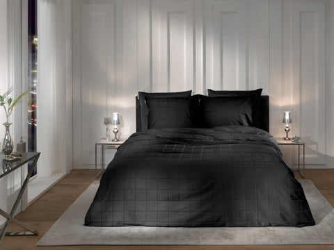 Heckettlane Dekbedovertrek Diamante Moonless Black - 100% Katoen-Satijn