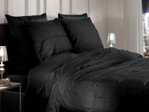 Heckettlane Dekbedovertrek Diamante Moonless Black - 100% Katoen-Satijn