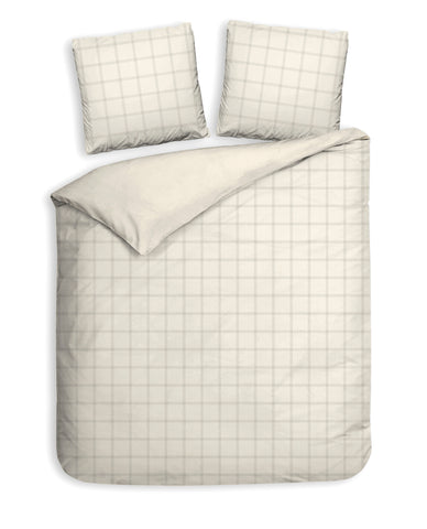 Heckettlane Dekbedovertrek Diamante Off-White - 100% Katoen-Satijn