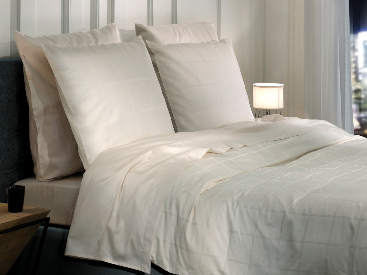 Heckettlane Dekbedovertrek Diamante Off-White - 100% Katoen-Satijn