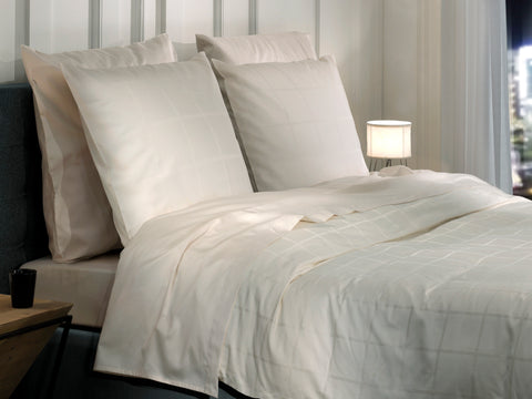 Heckettlane Dekbedovertrek Diamante Off-White - 100% Katoen-Satijn