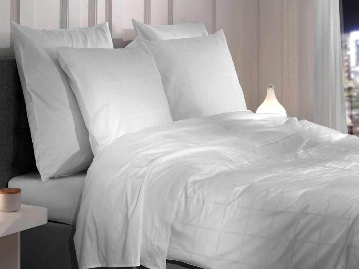 Heckettlane Dekbedovertrek Diamante White - 100% Katoen-Satijn