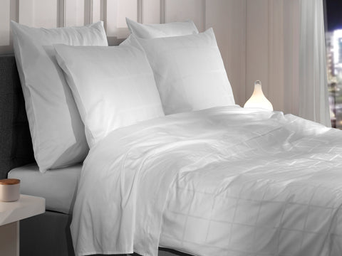 Heckettlane Dekbedovertrek Diamante White - 100% Katoen-Satijn