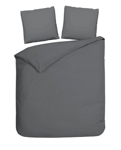 Heckettlane Dekbedovertrek Punto Classic Anthracite - 100% Katoen-Satijn