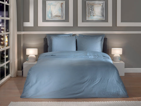 Heckettlane Dekbedovertrek Punto Colonial Blue - 100% Katoen-Satijn