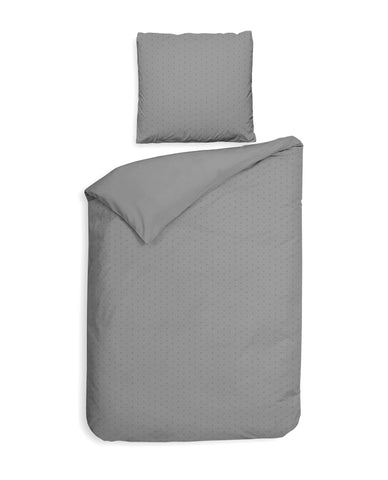 Heckettlane Dekbedovertrek Punto Glacier Grey - 100% Katoen-Satijn