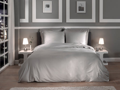 Heckettlane Dekbedovertrek Punto Glacier Grey - 100% Katoen-Satijn