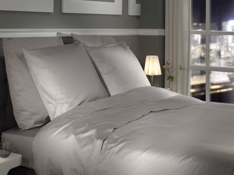 Heckettlane Dekbedovertrek Punto Glacier Grey - 100% Katoen-Satijn