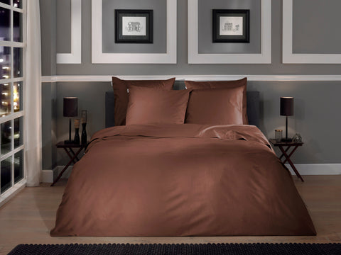 Heckettlane Dekbedovertrek Punto Marsala Brown - 100% Katoen-Satijn