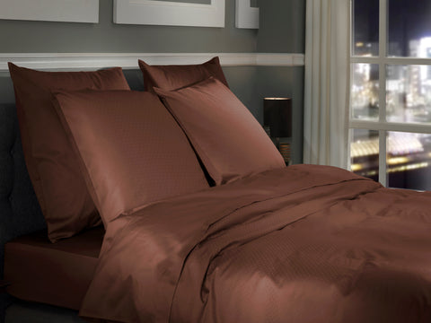 Heckettlane Dekbedovertrek Punto Marsala Brown - 100% Katoen-Satijn